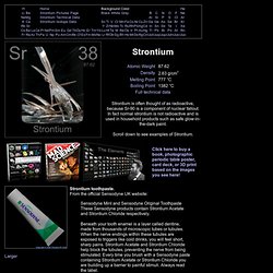 Pictures, stories, and facts about the element Strontium in the Periodic Table