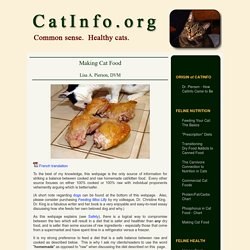 Making Cat Food by Lisa A. Pierson, DVM