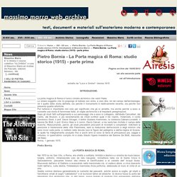 Pietro Bornia - La Porta magica di Roma: studio storico (1915) - parte prima