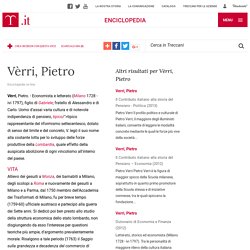 Vèrri, Pietro nell'Enciclopedia Treccani