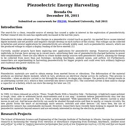 Piezoelectric Energy Harvesting