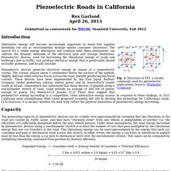 Piezoelectric Roads in California