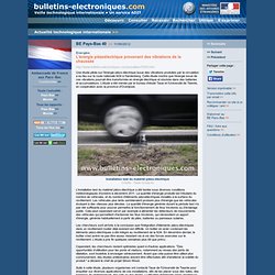 06/11 > BE Pays-Bas 40 > L'énergie piézoélectrique provenant des vibrations de la chaussée