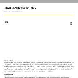 Pilates Exercises for Kids