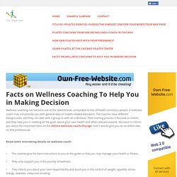 pilatesonthego - Facts on Wellness Coaching To Help You in Making Decision