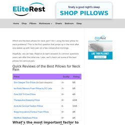 Neck Pain Pillow For Sleeping