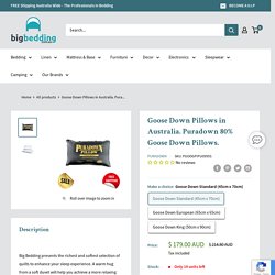 Goose Down Pillows in Australia. Puradown 80% Goose Down Pillows.