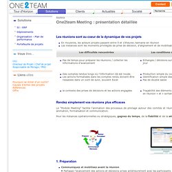 Pilotage projet, animation réunions et comités - One2team Module Meeting