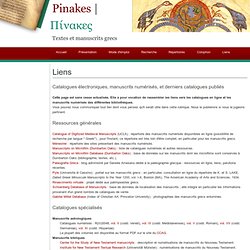 Base Pinakes : Textes et manuscrits grecs