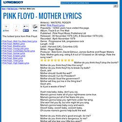 Pink Floyd - Mother Lyrics