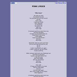 PINK LYRICS - Who Knew
