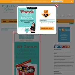 Pinterest: 33 Tools To Help You Maximize Results