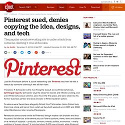 Pinterest sued, denies copying the idea, designs, and tech