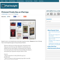 Pinterest Finally Has an iPad App