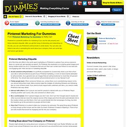 Pinterest Marketing For Dummies Cheat Sheet