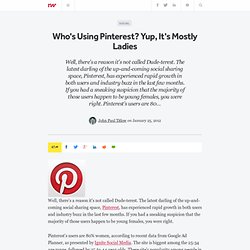 Who's Using Pinterest? Yup, It's Mostly Ladies