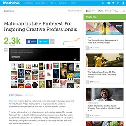 Matboard is Like Pinterest For Inspiring Creative Professionals