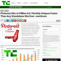 Pinterest Hits 10 Million U.S. Monthly Uniques Faster Than Any Standalone Site Ever -comScore