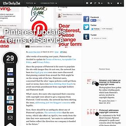 Pinterest updates Terms of Service - Aurora
