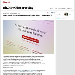 New Tools for Businesses in the Pinterest Community