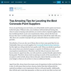 Top Amazing Tips for Locating the Best Coronado Paint Suppliers: pinturapaint — LiveJournal