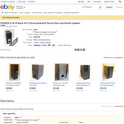 PIONEER S-L8-W Black Hi-Fi Stereo Bookshelf Passive Bass Sub Woofer Speaker 50W
