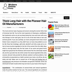 Thick Long Hair with the Pioneer Hair Oil Manufacturers