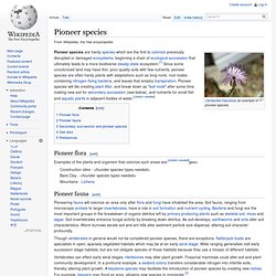 Pioneer species