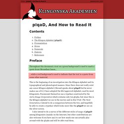 Akademien - pIqaD, And How to Read It.