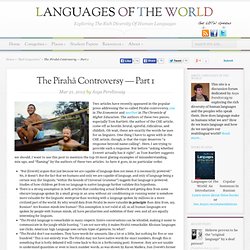 The Pirahã Controversy — Part 1