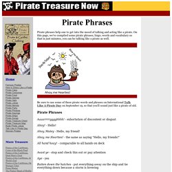 Pirate Phrases - Lingo Words Vocabulary