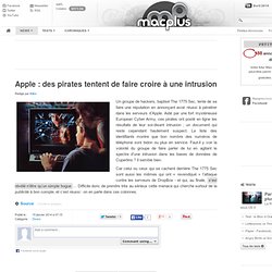 Apple : des pirates tentent de faire croire à une intrusion