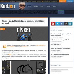 Piskel - Un outil gratuit pour créer des animations en pixel