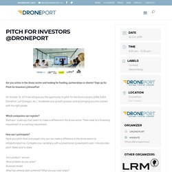 Pitch for Investors @DronePort