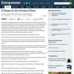 6 Steps to the Perfect Pitch - Pitching your business