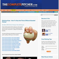 Pitching Grips - How To Grip And Throw Different Baseball Pitches