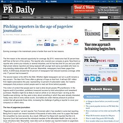Pitching reporters in the age of pageview journalism