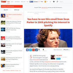 Sean Parker email, pitching Spotify interest in 2009