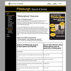 "Pittsburghese" Overview