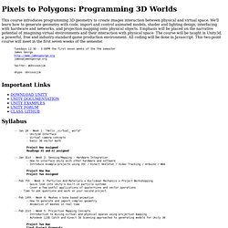 Pixels to Polygons: Programming 3d Worlds