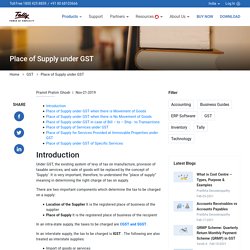 Place of Supply under GST