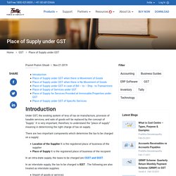 Place of Supply under GST