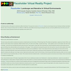 Placeholder Virtual Reality Project