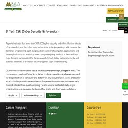 B tech cyber security Admission