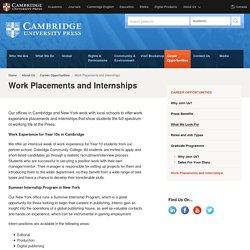 Work Placements and Internships