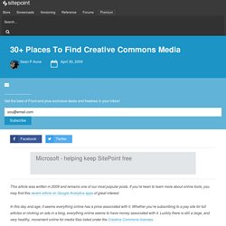 30+ Places To Find Creative Commons Media
