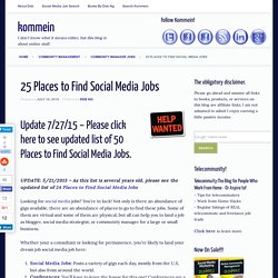 25 Places to Find Social Media Jobs - Kommein