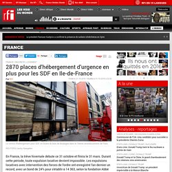 2870 places d'hébergement d'urgence en plus pour les SDF en Ile-de-France