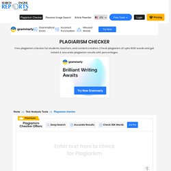 Plagiarism Checker - 100% Free to Check Plagiarism Online