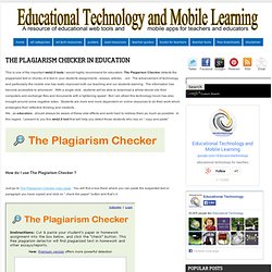 The Plagiarism Checker in Education